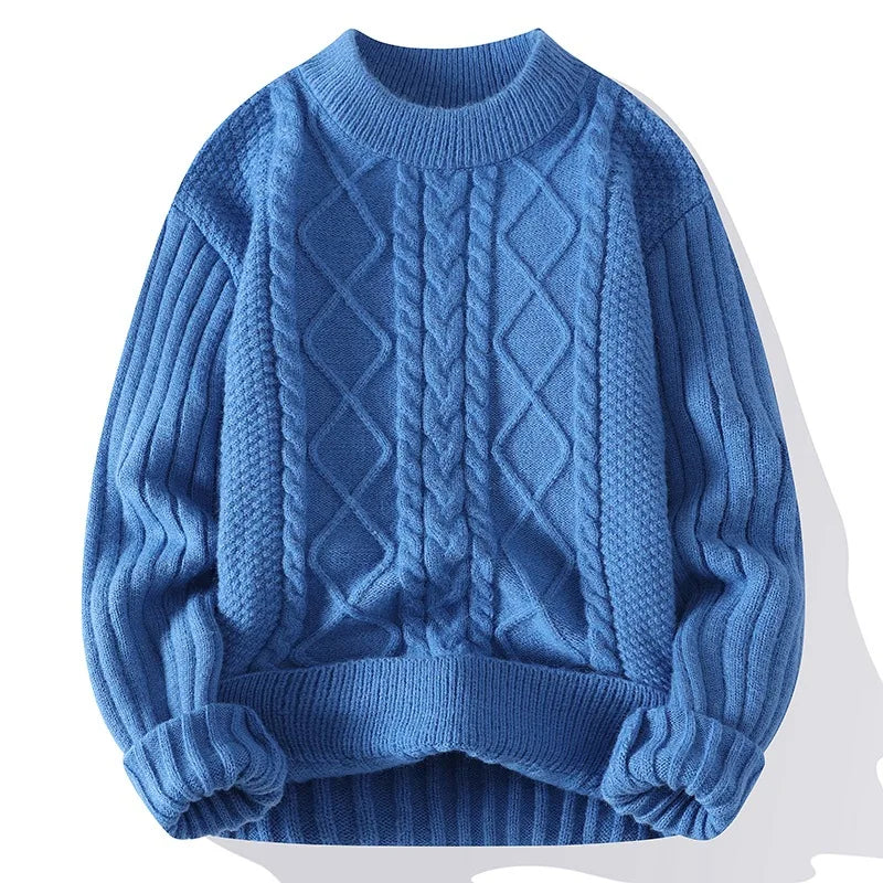 2025 Autumn Casual Men's Sweater O-Neck Striped Slim Knittwear Mens Sweaters Pullover Men Harajuku Mens Retro Sweaters