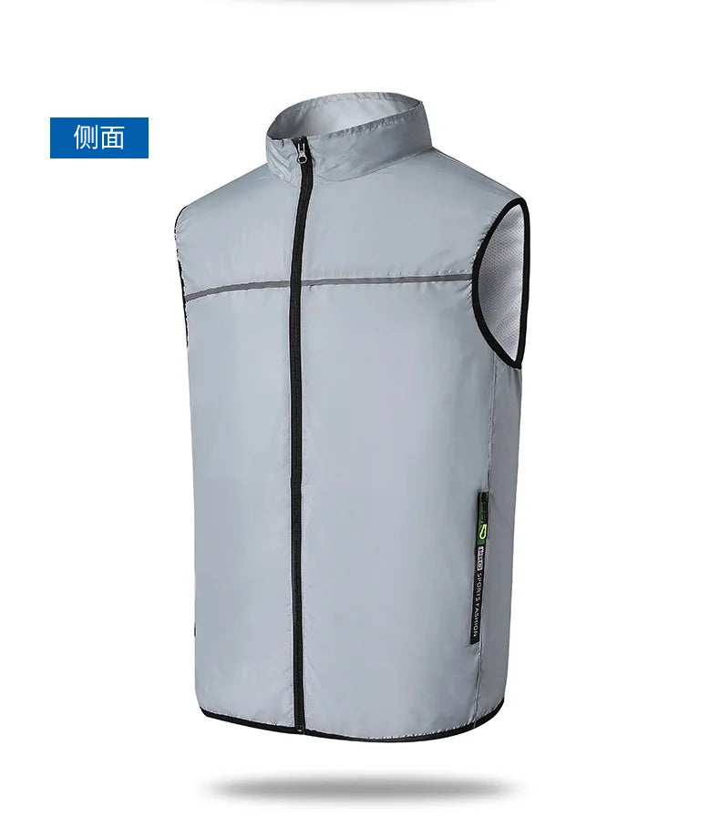 Summer Cooling Fan Vest Wearable Air Conditioner Sleeveless Jacket with USB Rechargeable Fans for Outdoor Tactical Fishing Work