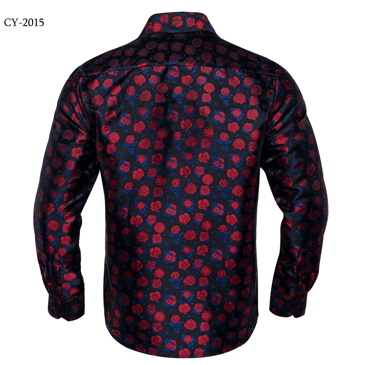 Brand New Men's Royal Blue Business Shirts Luxury Fashion Paisley Long Sleeve Turn-Down Collar Social Shirt Male Casual Blouse