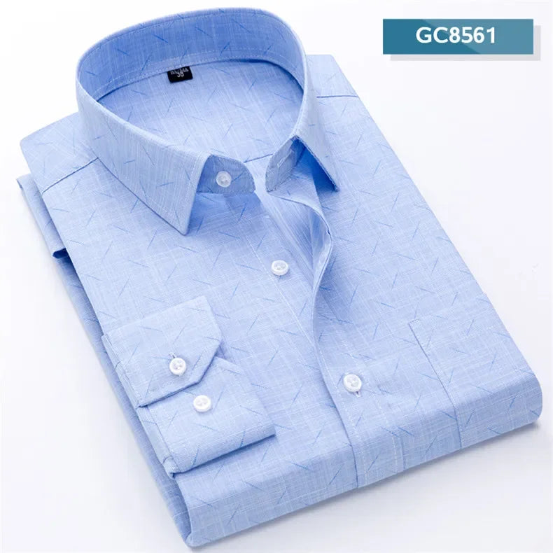 2024 Men's Printed Shirt Spring Long Sleeve Casual Daily Thin Soft Comfortable Business Slim Fit Button Down Dress  Shirts