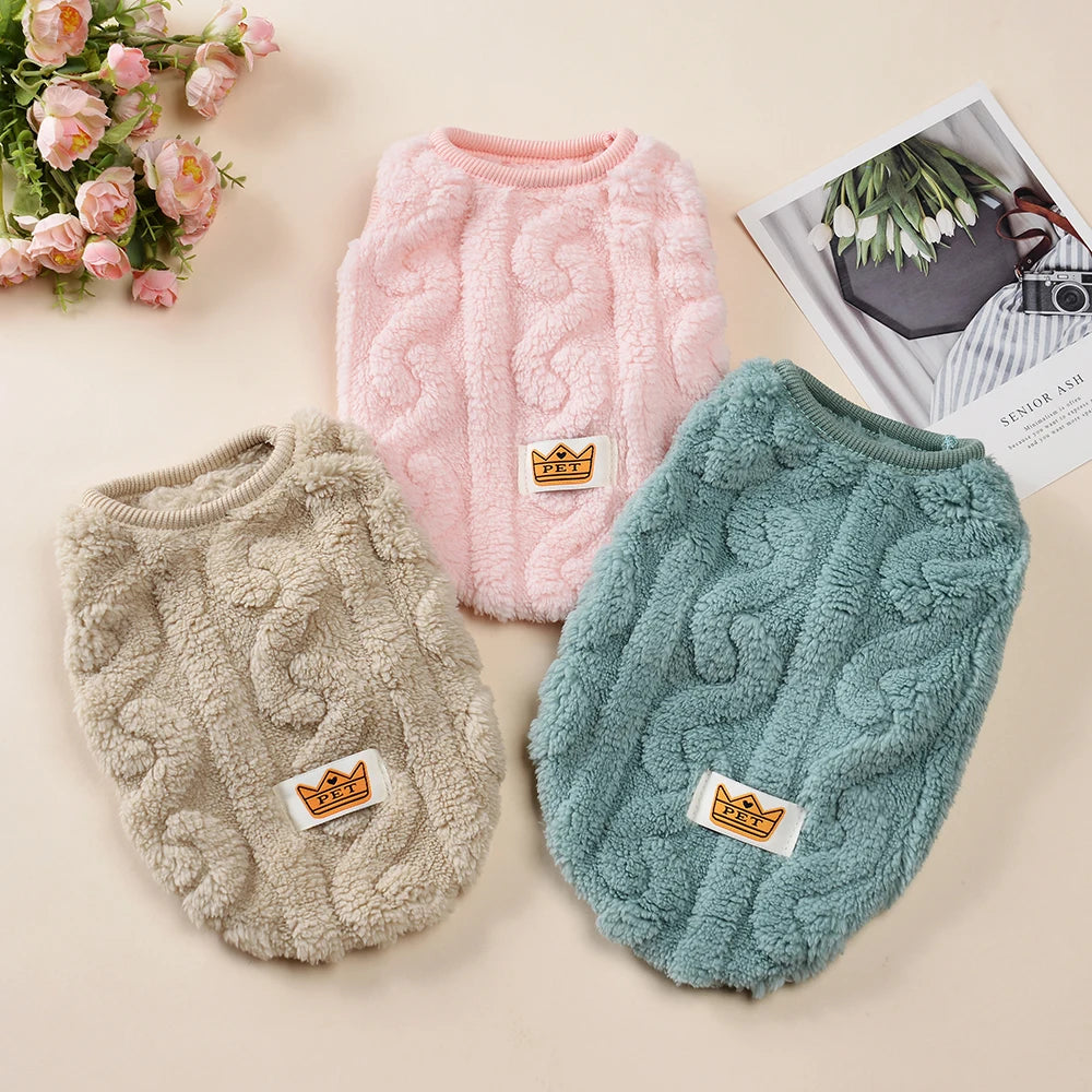 Soft Fleece Dog Clothes For Small Dogs Cats Sweater Autumn Winter Warm Puppy Vest Apparel French Bulldog Yorkshire Pet Costume