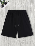 Black Fashion Solid Pocket Mans Drawstring Shorts Breathable Pants Summer Comfortable Sweatpants Unisex All-Match Sportwear