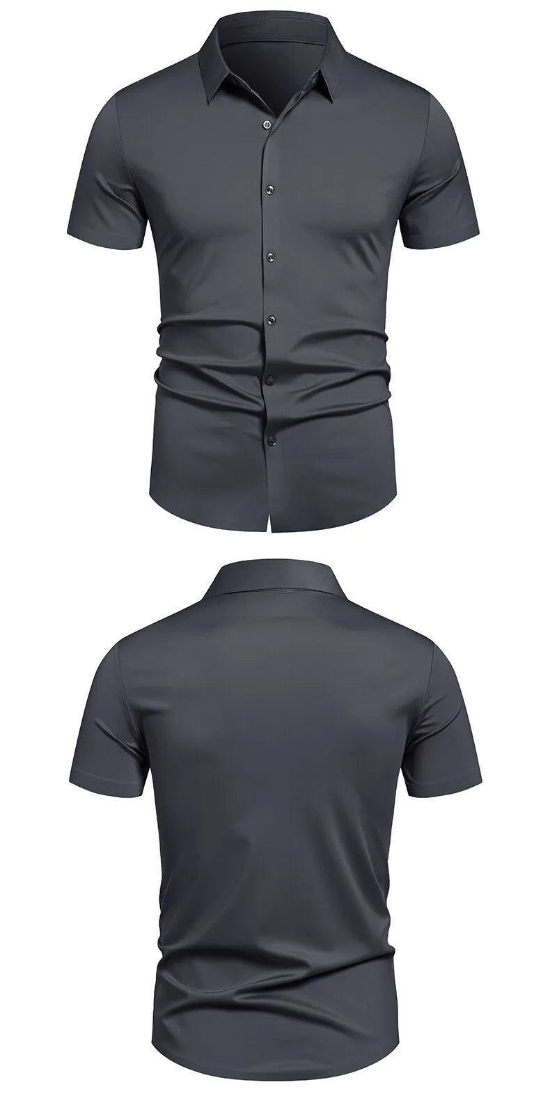 Men's Stretch Shirt Wrinkle Free Dress Shirts Regular Fit Short Sleeve Stretch Business Casual Button Down Shirts
