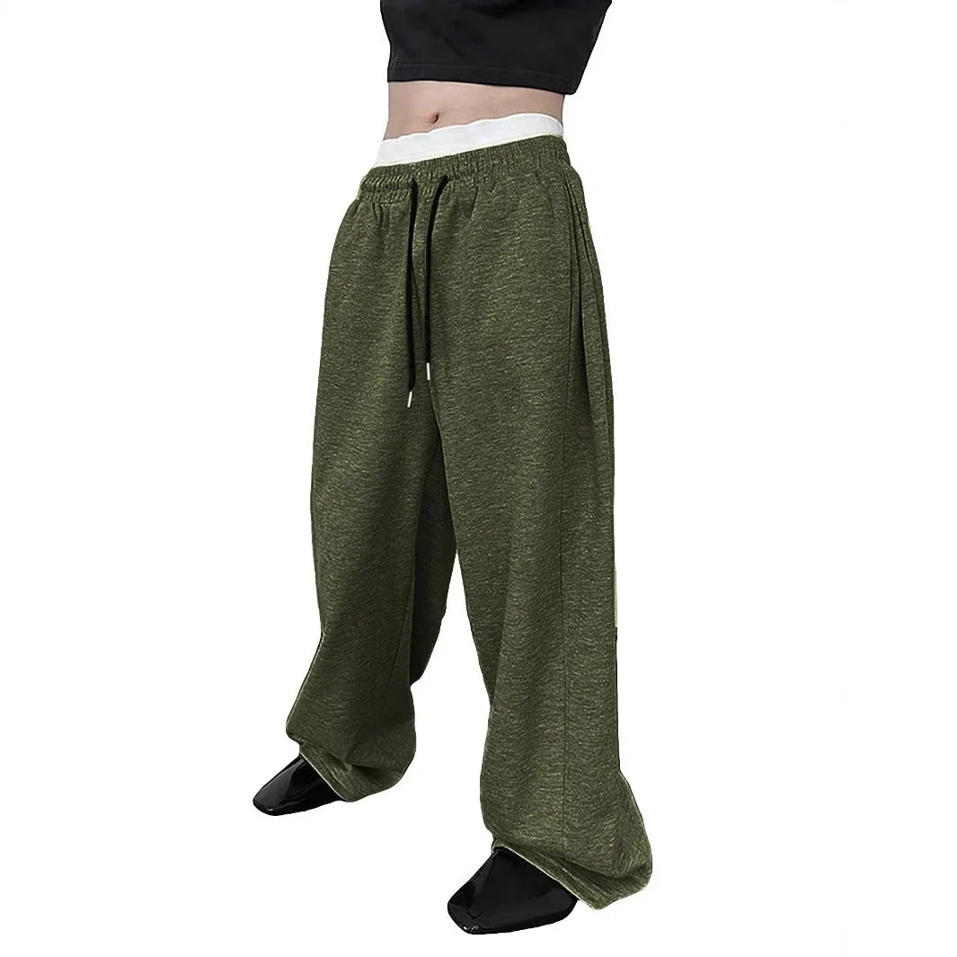 Y2k Harajuku Wide Leg Sweatpants Women Streetwear Baggy Oversize Gray Sports Pants High Waist Drawstring Casual Joggers Trousers