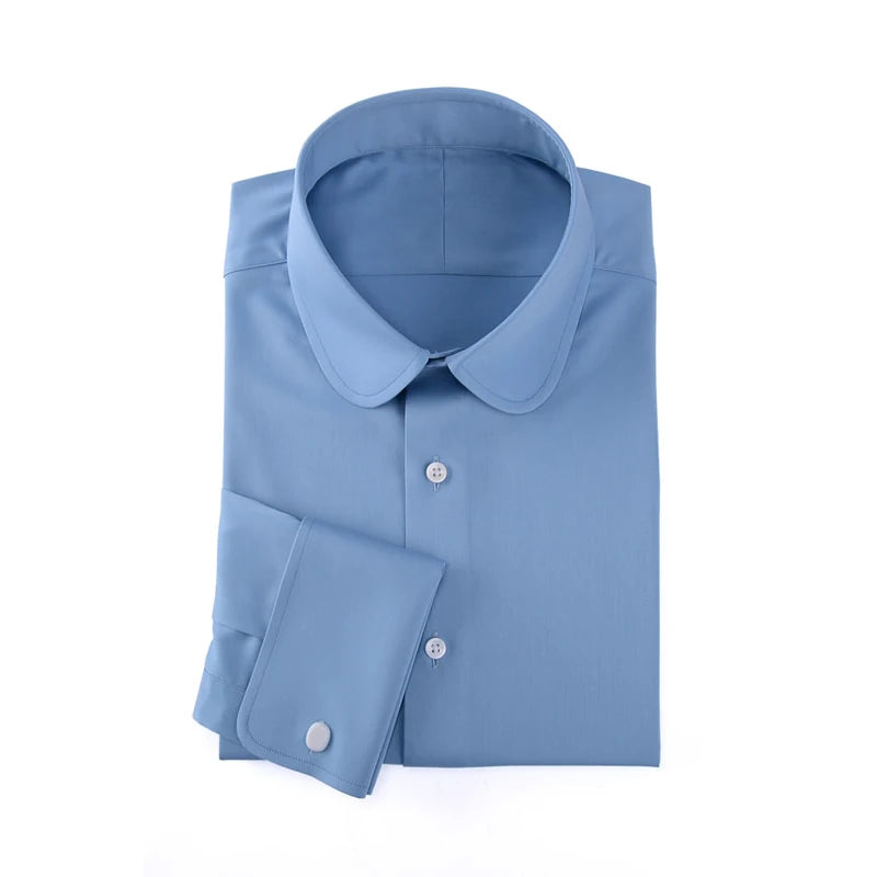 Wholesale men's British vintage shirt French cufflinks mens shirts long sleeve