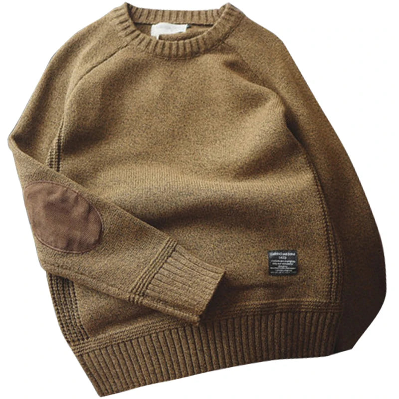 New Men Pullover Sweater Autumn Fashion Casual Loose Thick O Neck Wool Knitted Oversize Harajuku Streetwear Knitwear