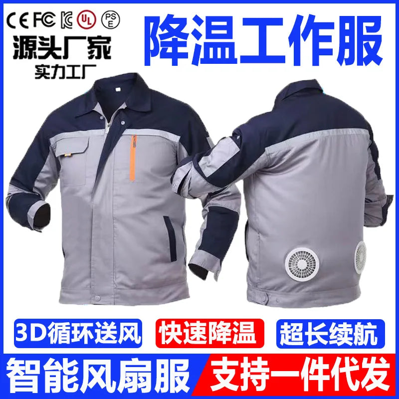 Summer Cooling Air Conditioning Clothing Sun Protection Cooling Fan Clothes Workwear Outdoor Heat Dissipation Sun Protection Lab
