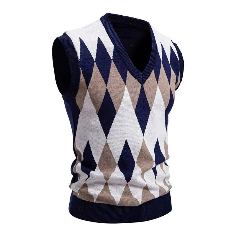 Mens Knitwear Sweatshirts V Neck Sleeveless Knit Vest Casual Slim Fit Pullover Knitted Sweater Lightweight Vests
