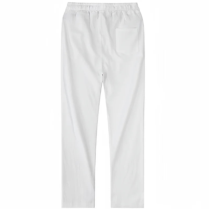 Men's Cotton Linen Pants Joggers Sweatpants Streetwear Breathable Solid Color Vacation Linen Trousers  Autumn Loose casual Pants