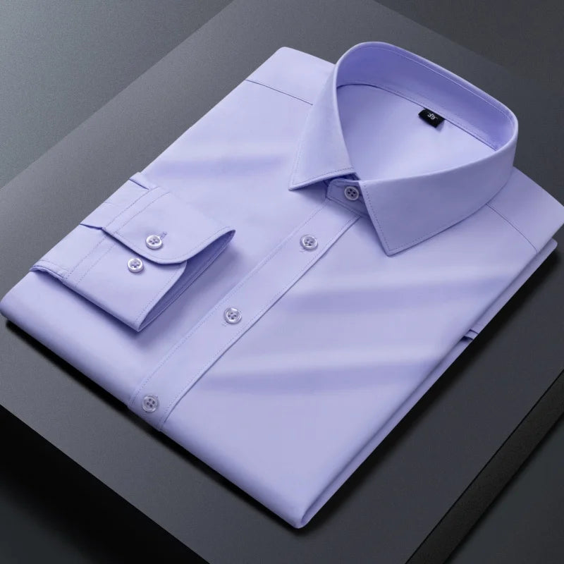 8XL Mens Shirts Long Sleeve Big Sizes Anti-wrinkle Business Men Shirt Long Sleeves Dress Shirts For Men Slim Fit Camisa Social