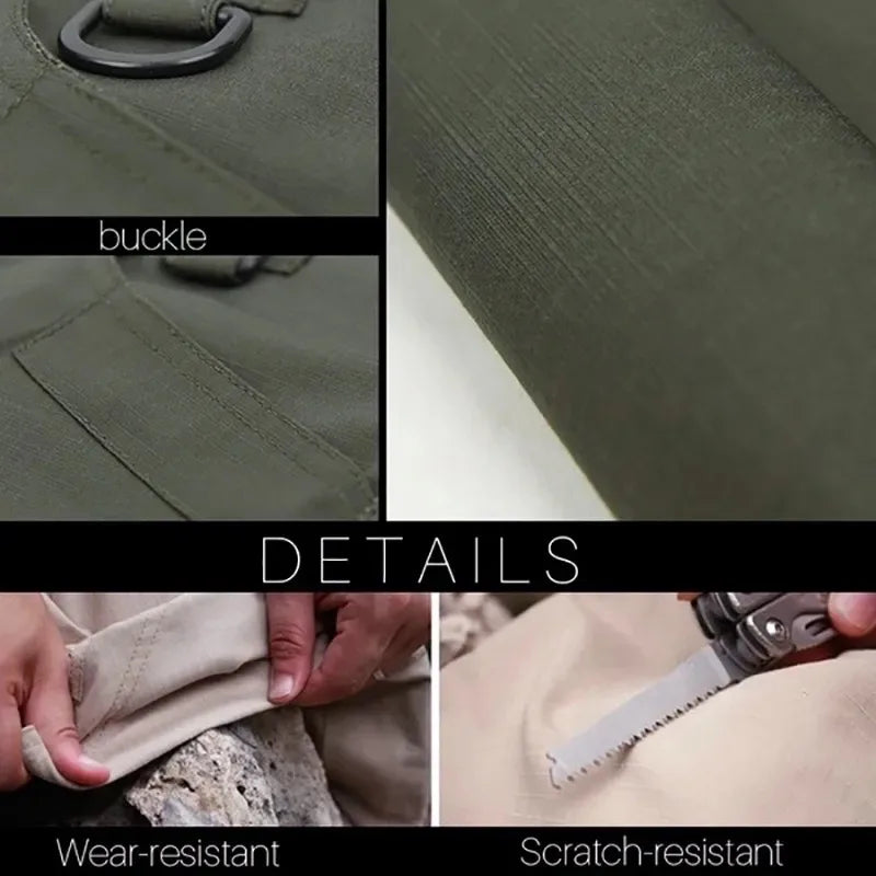 Classic Men's Tactical Pants Multi-Pocket Solid Color Stretch Slimming Outdoor Pants Spring & Autumn Casual Jogging Pants