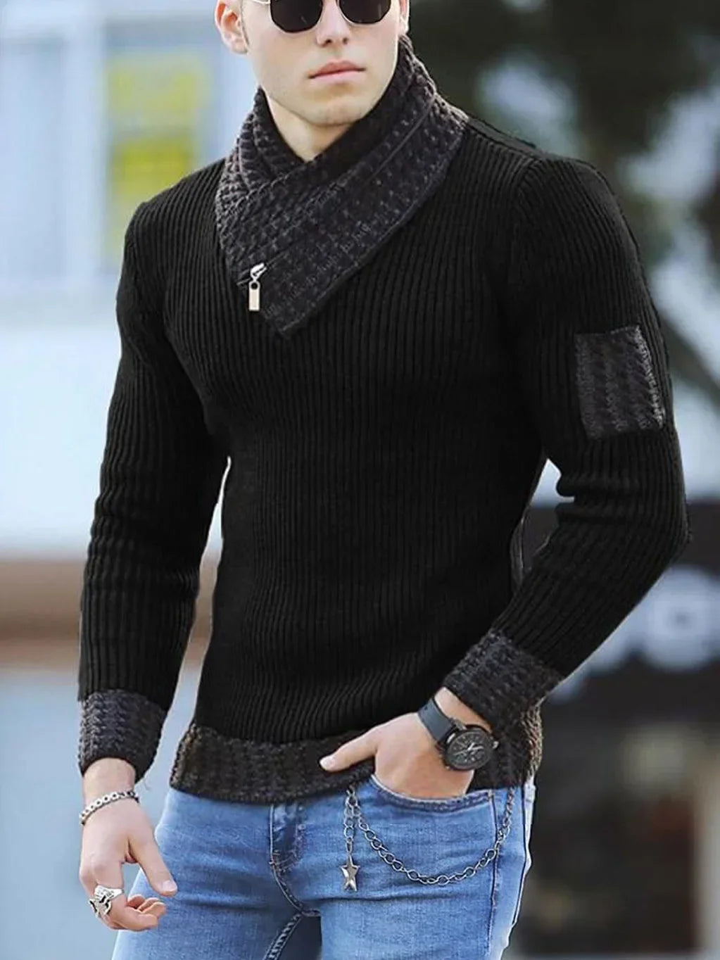 Customizable Turtleneck Winter Fashion Vintage Style Sweater Male Slim Fit Warm Pullovers Knitted Wool Sweaters Thick Top Men