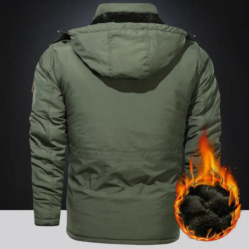 Men's Winter Tactial Jacket Fleece Lined Outdoor Parka Coat Hooded Windbreaker Military Thick Warm Outerwear Multi-pocket Parkas