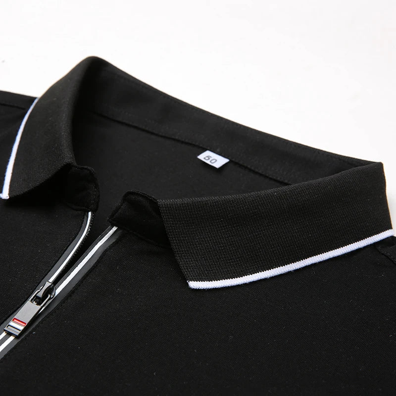 New Men's Casual and Fashionable Solid Color Short Sleeved Polo Shirt