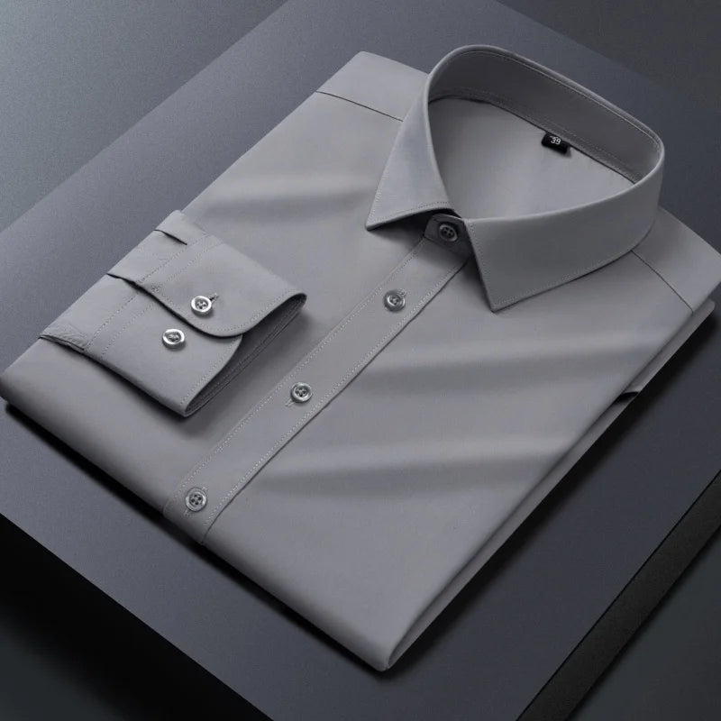 8XL Mens Shirts Long Sleeve Big Sizes Anti-wrinkle Business Men Shirt Long Sleeves Dress Shirts For Men Slim Fit Camisa Social