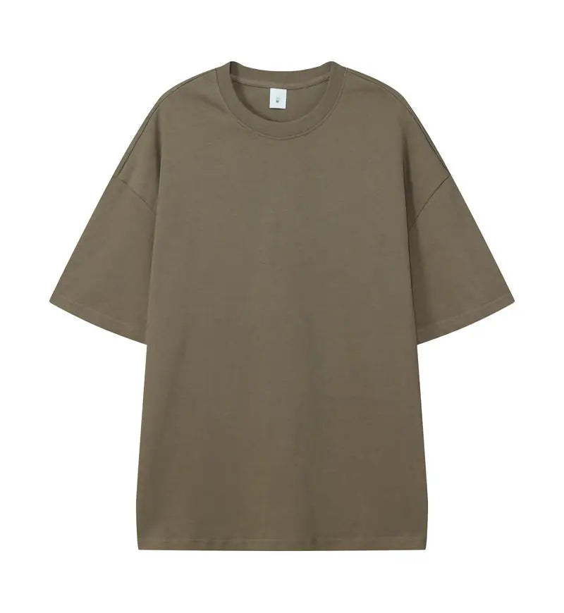 DIY Custom LOGO Thick Neck Drop Shoulder Big Size Style 330gsm High Qualtity Oversize Heavy Weight T-shirt for Men Streetwear