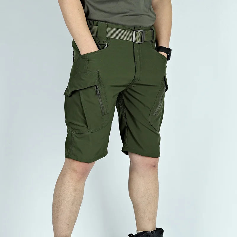 Men's Tactical Cargo Shorts Quick Dry Waterproof Multi-Pocket Outdoor Hiking Fishing Camping Summer Sports Lightweight Shorts