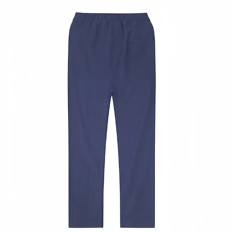 Men's Cotton Linen Pants Joggers Sweatpants Streetwear Breathable Solid Color Vacation Linen Trousers  Autumn Loose casual Pants