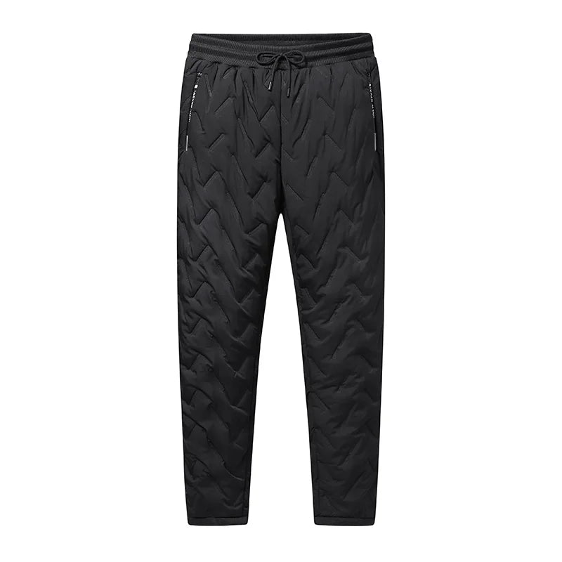 Outdoor Men Thick Fleece Baggy Pants Sherpa Lined Waterproof Sweatpants Windproof Casual Pants Lambswool Warm Active Trousers