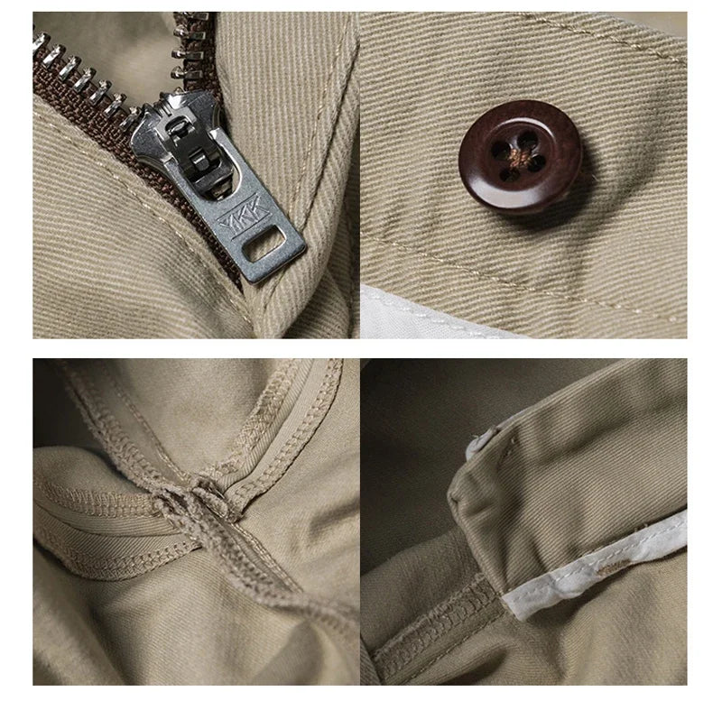 Non Stock Pleated Slacks Summer Spring Relaxed Straight Casual Pants Men Khakis