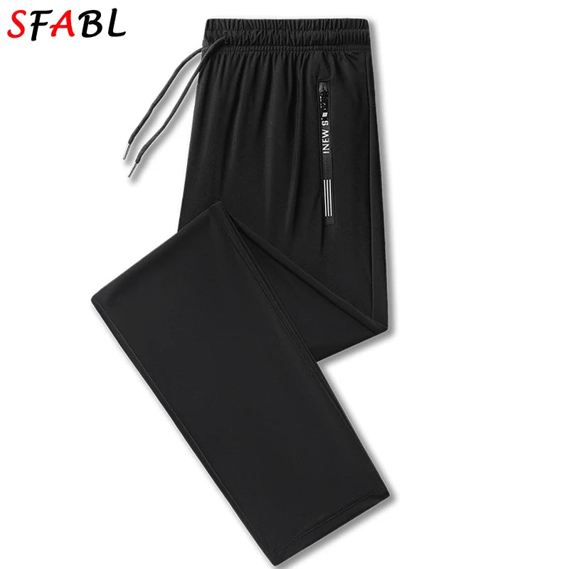 Summer Quick Dry Gym Fitness Men's Pants Breathable Running Jogging Sweatpants Trousers for Men Sports Pants Man Black Gray 3XL