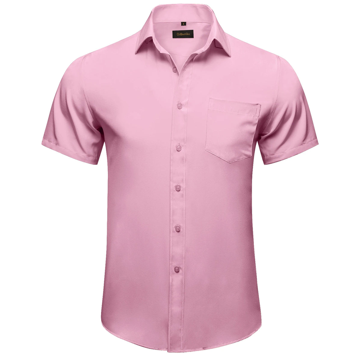 Men Shirts Short Sleeve Cotton Polyester Summer T-shirts Solid Black White Red Business Casual Tops Hawaiian Shirt