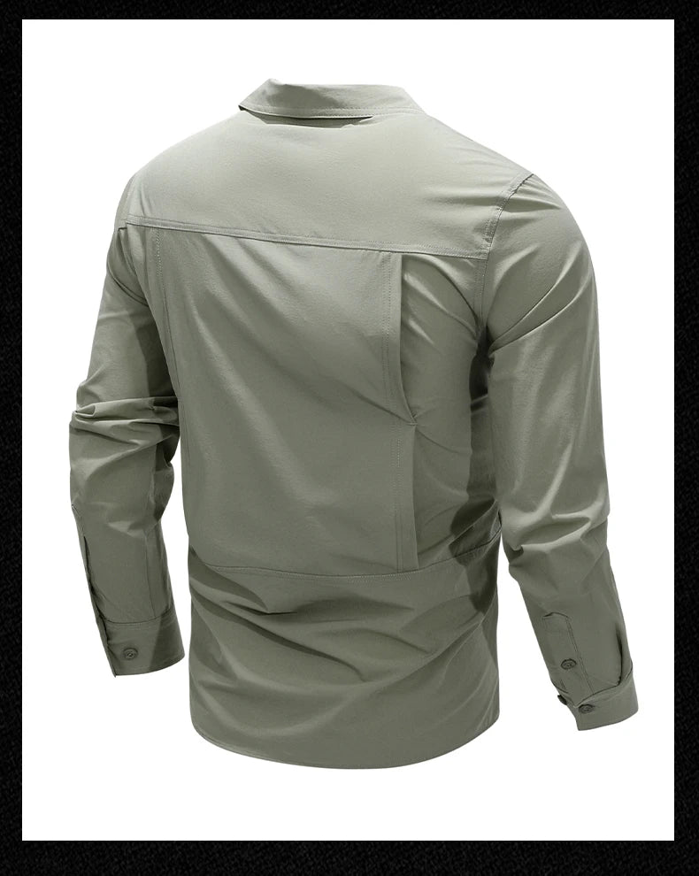 Spring Autumn Men Shirts Tactical Work Long Sleeved Shirt Men Outdoor Casual Breathable Quick Dry Camping Hiking Cargo Shirts