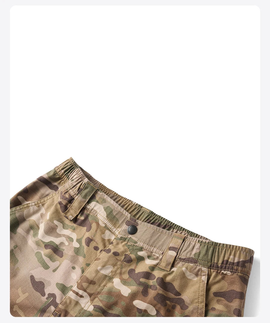 SIMWOOD 2025 Summer New Loose Straight Lightweight Camouflage Tactical Pants Men Cargo Outdoor Hiking Trousers