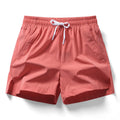 2026 new summer men's sports and leisure shorts with pockets, solid color, lightweight, suitable for jogging and beach wear