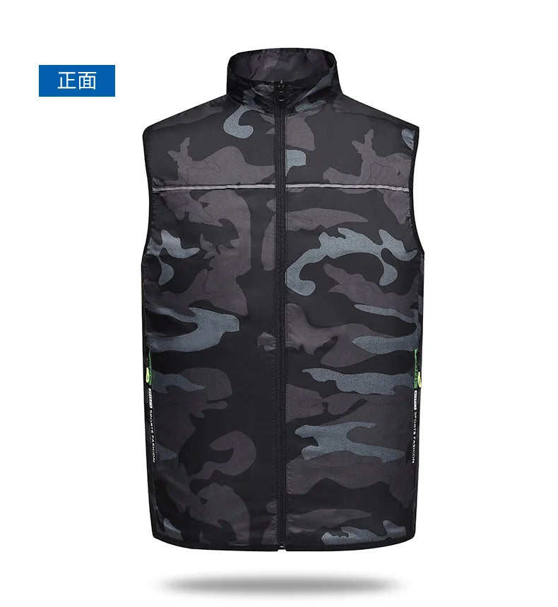 Summer Cooling Fan Vest Wearable Air Conditioner Sleeveless Jacket with USB Rechargeable Fans for Outdoor Tactical Fishing Work