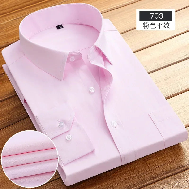2026 Men's Long Sleeve Cotton Shirt Striped Design Spring Autumn Business Formal Dress Shirts for Men Party Wedding Shirts Male