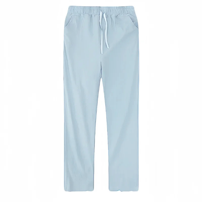 Men's Cotton Linen Pants Joggers Sweatpants Streetwear Breathable Solid Color Vacation Linen Trousers  Autumn Loose casual Pants