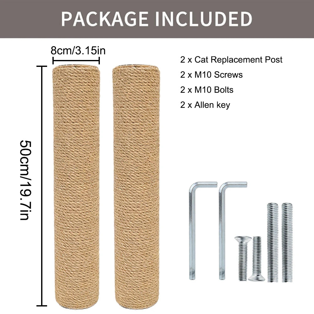 DIY Cat Climbing Tree Tower Replacement Parts | Sisal Rope Scratching Posts & Hard Cardboard Tube Pillars | Pet Cat Toys Accesso