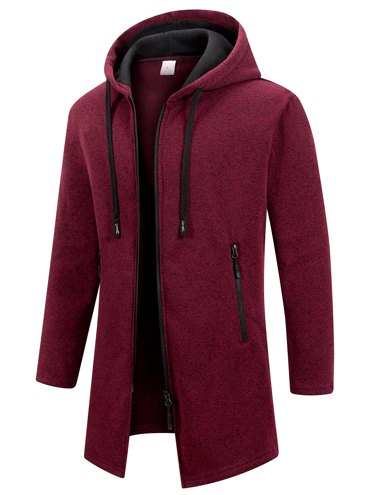 Autumn Winter Warm Fleece Zipper Jacket Men's Long Sleeve Sweatshirts for Men with Zipper Hooded Jacket Coat Warm Streetwear