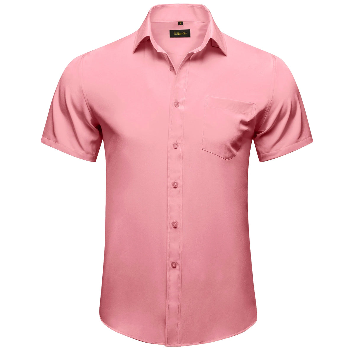 Men Shirts Short Sleeve Cotton Polyester Summer T-shirts Solid Black White Red Business Casual Tops Hawaiian Shirt