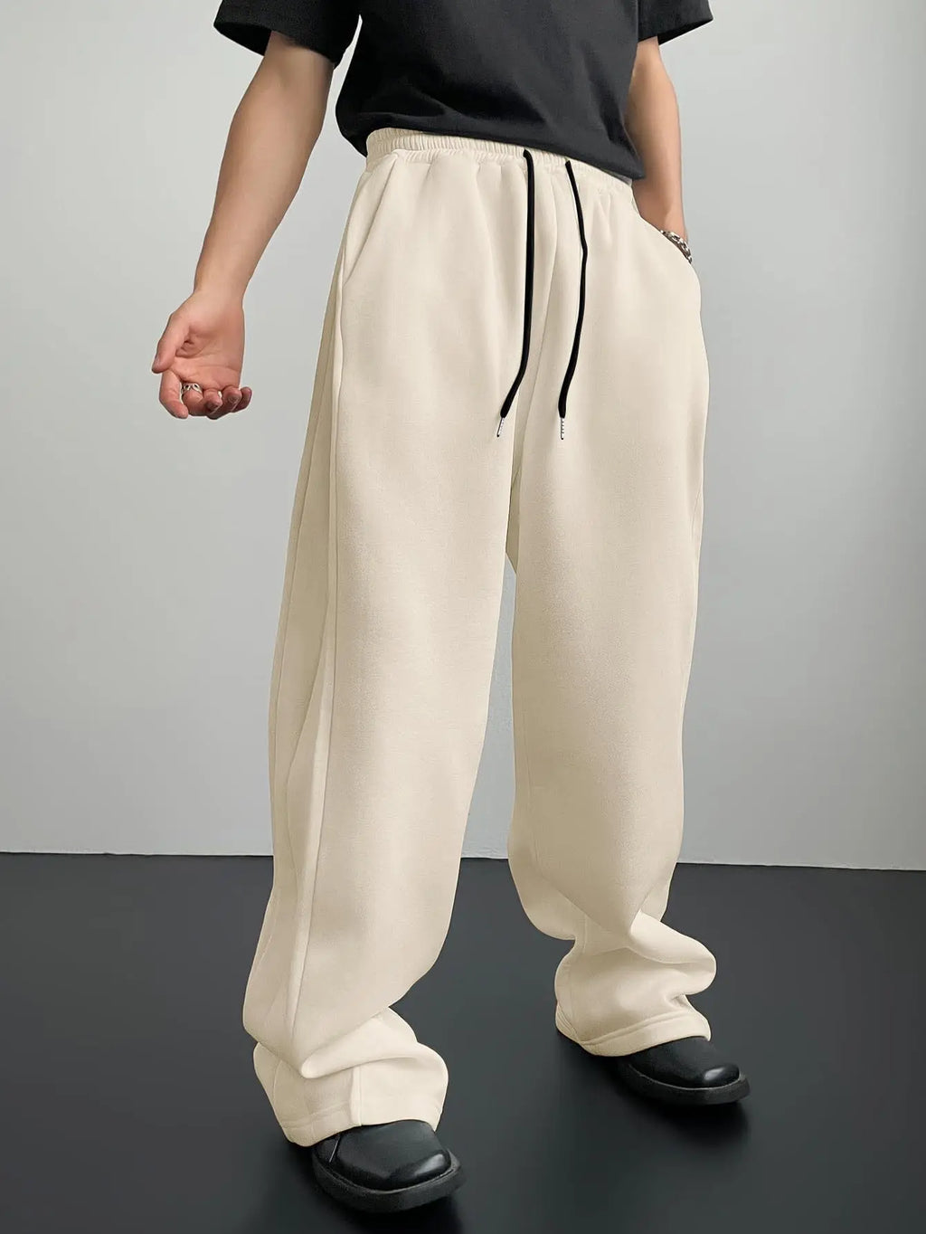 Y2k Harajuku Wide Leg Sweatpants Women Streetwear Baggy Oversize Gray Sports Pants High Waist Drawstring Casual Joggers Trousers