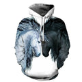 2023 New Fashion Autumn Men's Hoodies 3D Printed Animal Horse Hoodie Sweatshirts Loose fitting pullover Casual Sweatshirt