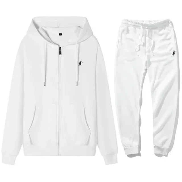 New Men's Fashion Classic Hoodie and Sweatpants Set, Suitable for Autumn and Winter, for Leisure, Fitness and Warmth