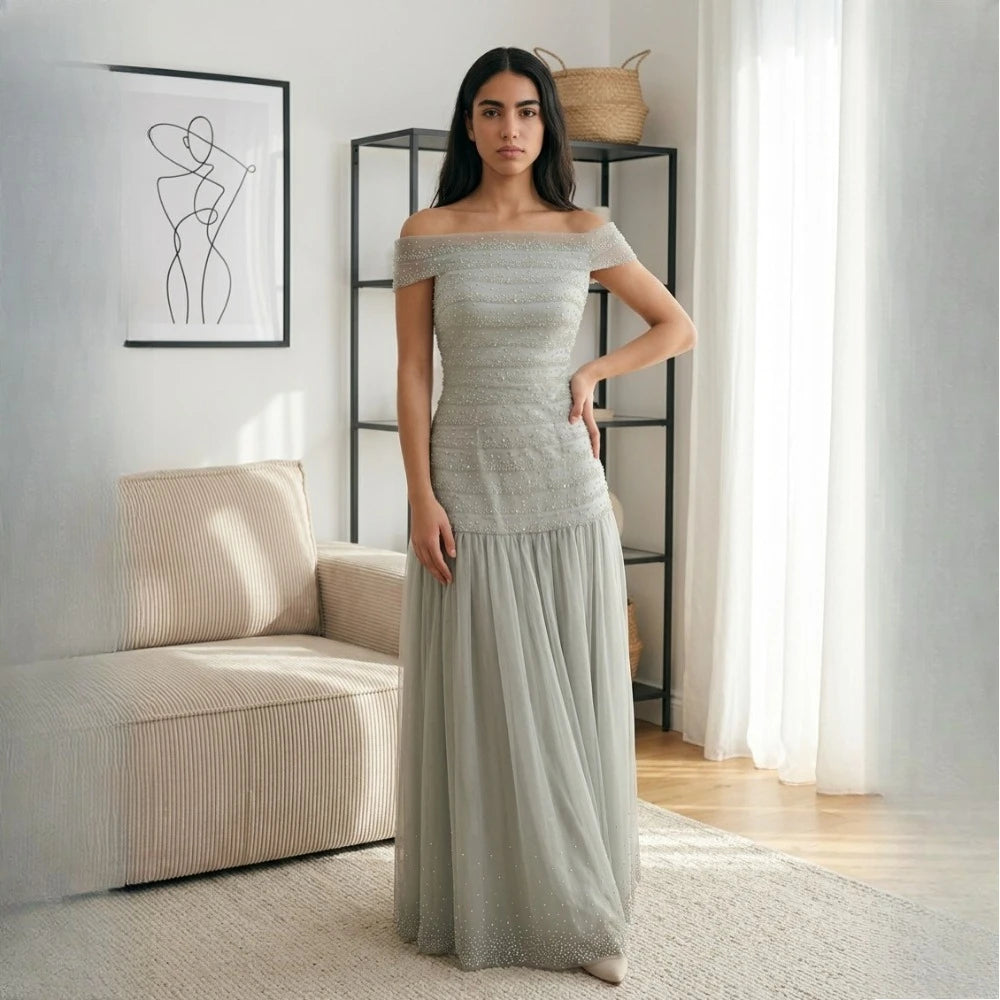 Customized Off Shoulder Sleeveless Women Evening Dresses Minimalist Prom Gowns Formal Occasion Vestido Para Bodas Mujer Invitada