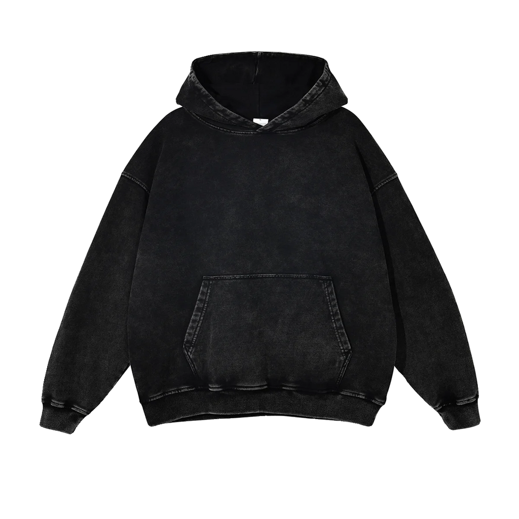 Heavyweight High Street Washed 520G Hooded Sweatshirt Vintage Dark Loose Oversized Unisex Hoodie