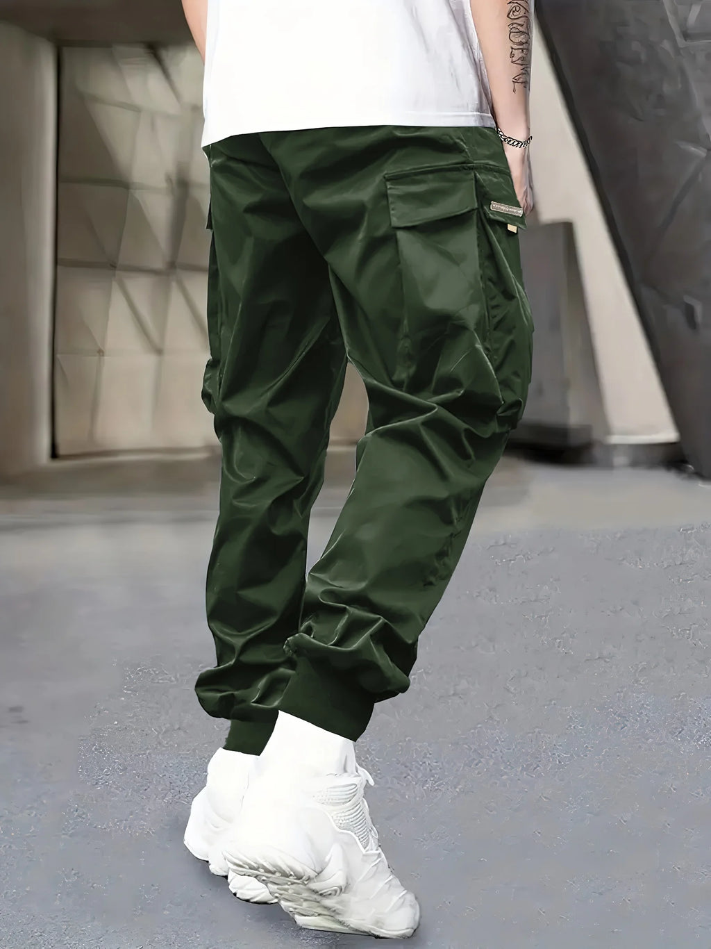 Men's Cargo Pants, Casual, Sporty, Outdoor, Large Pockets, Lightweight, Legging, Cropped Slacks 06B