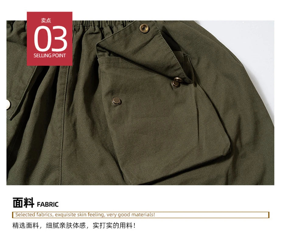 Hip Hop Y2K Streetwear Cargo Shorts Multi Pockets Tactical Fashion Man Shorts Techwear Harajuku Summer Casual Short Pants