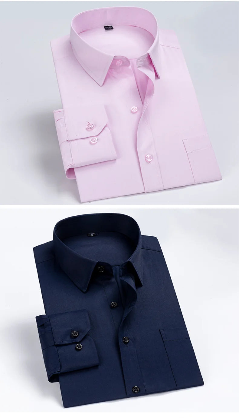 2026 Men's Long Sleeve Cotton Shirt Striped Design Spring Autumn Business Formal Dress Shirts for Men Party Wedding Shirts Male