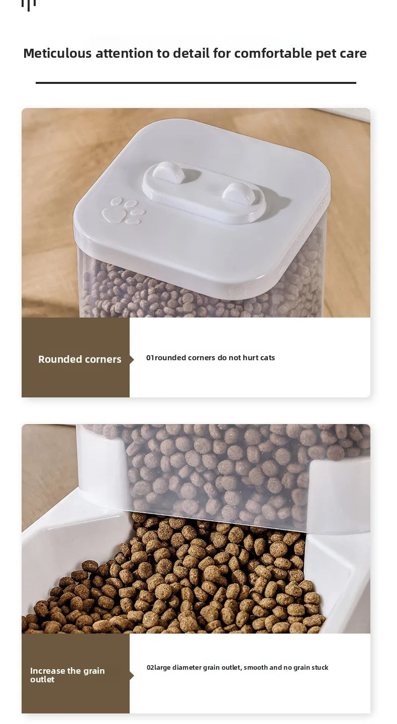 2 in 1 Gravity Pet Feeder Water Dispenser 2.2KG 4L Large Capacity Automatic Refill Bowl For Cats Small Dogs