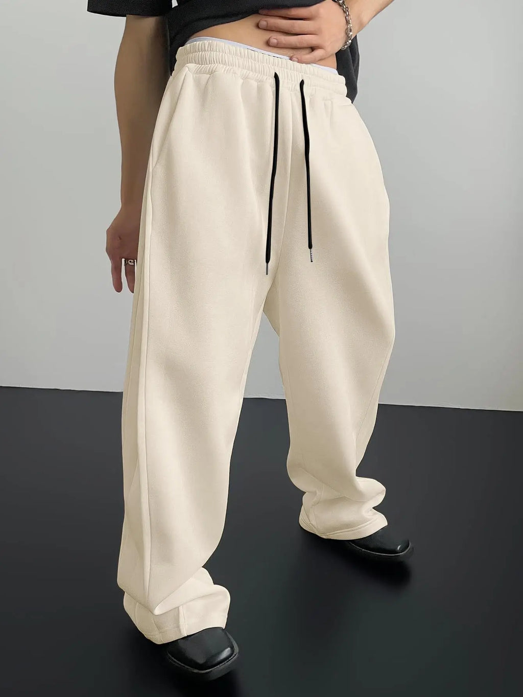 Y2k Harajuku Wide Leg Sweatpants Women Streetwear Baggy Oversize Gray Sports Pants High Waist Drawstring Casual Joggers Trousers