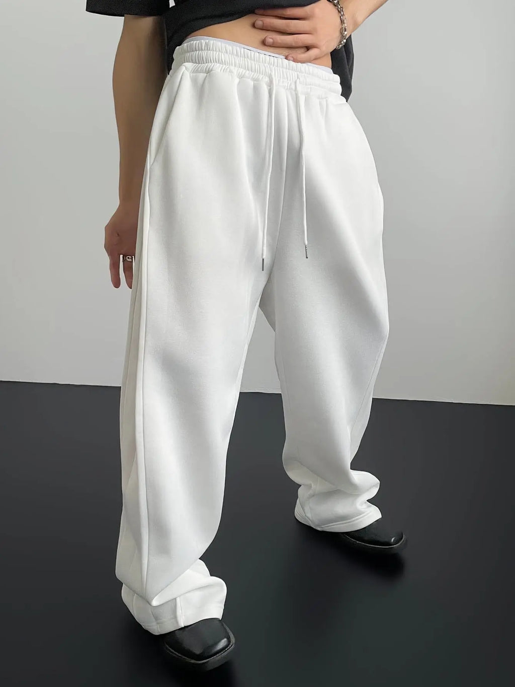 Y2k Harajuku Wide Leg Sweatpants Women Streetwear Baggy Oversize Gray Sports Pants High Waist Drawstring Casual Joggers Trousers