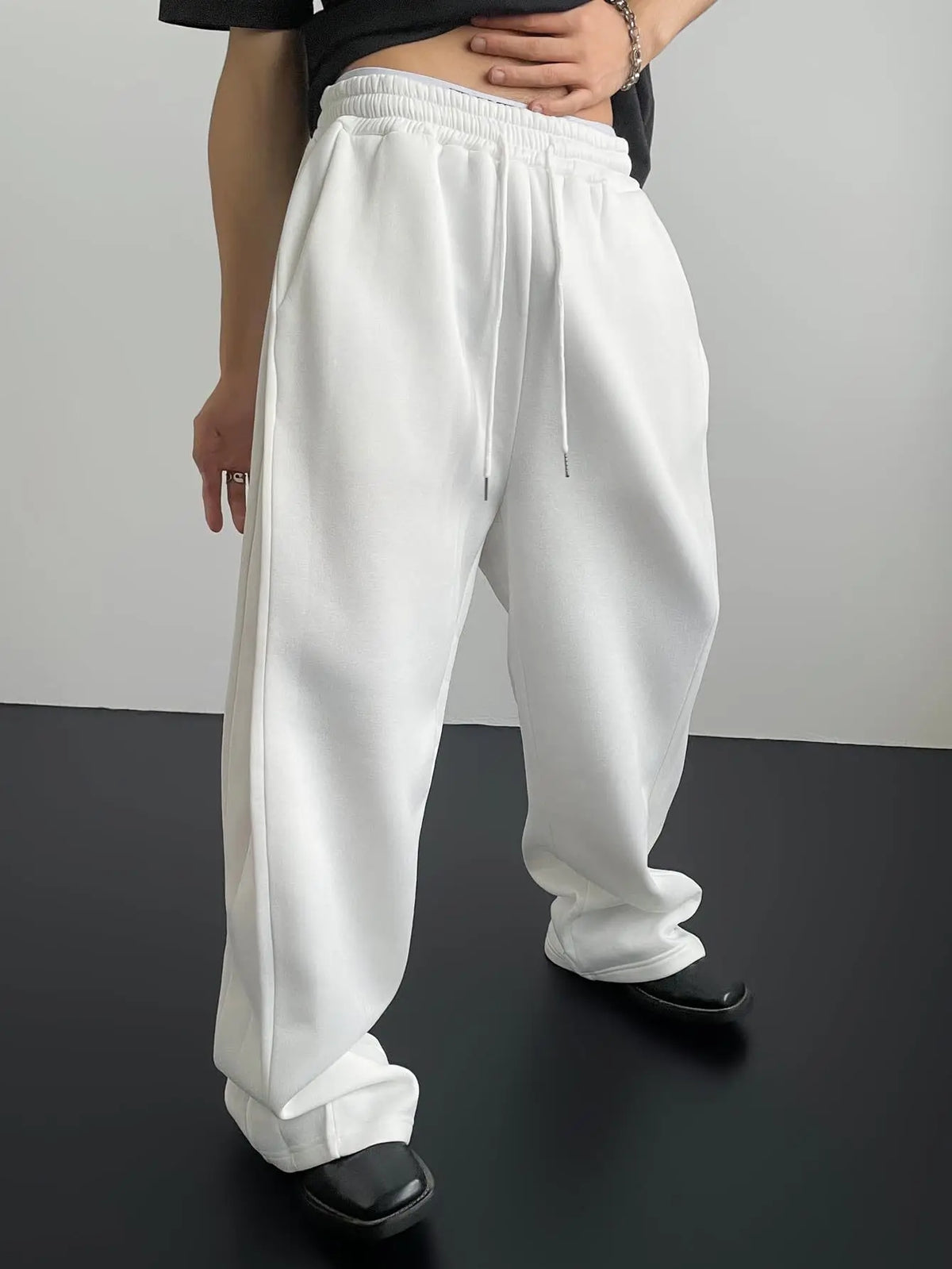 Y2k Harajuku Wide Leg Sweatpants Women Streetwear Baggy Oversize Gray Sports Pants High Waist Drawstring Casual Joggers Trousers