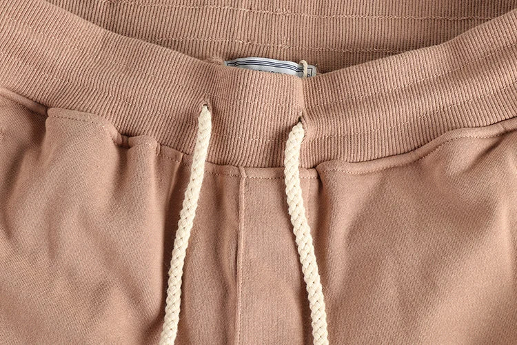 Autumn Japanese Retro Knitted Ankle-length Sweatpants Men's Fashion Elastic Waist Drawstring Sport Casual Ankle-tied Pants