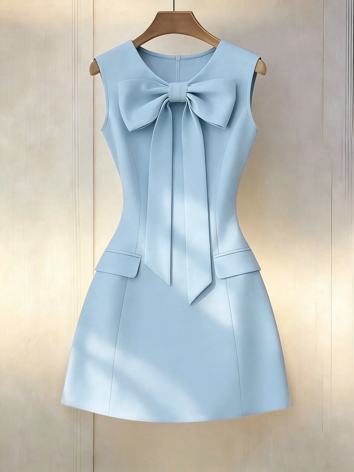 Elegant Lady's Dress with Simple Bow Design Sophisticated Minimalist Gown for Women