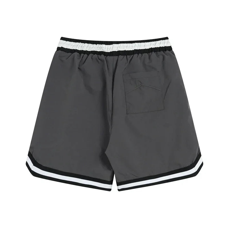 American Style Trendy Rhude Casual Shorts Loose Breathable Multi-color Mesh Beach Sports Shorts